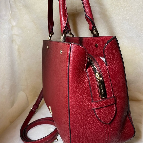 NWT! Kate Spade Leila Medium Triple Compartment Satchel Red Currant - Picture 3 of 8